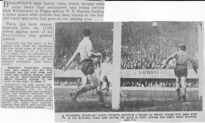 Grimsby Town Easter Tuesday 24 April 1962