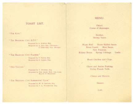 1929 celebration menu detail